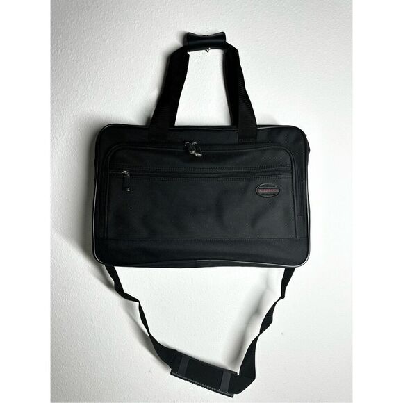 Luro Black Computer Laptop Bag with Handle and Strap - Picture 1 of 11